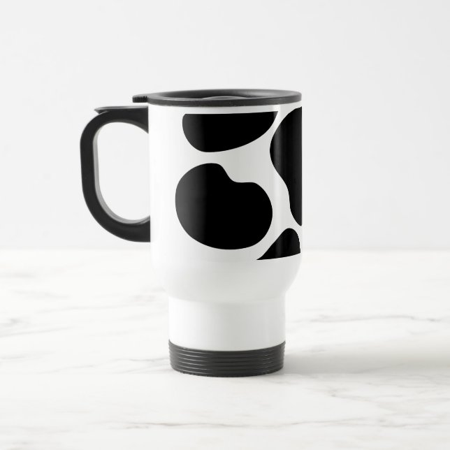 Caneca Térmica Teste padrão preto e branco do impressão da vaca (Esquerda)
