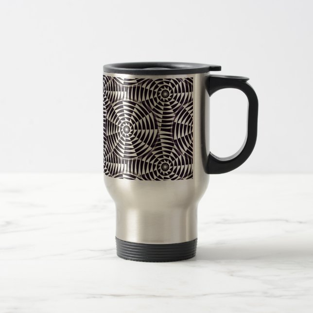 Caneca Térmica Teste padrão sem emenda geométrico monocromático (Direita)