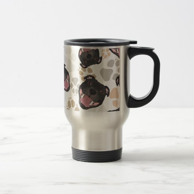 Caneca Térmica Teste padrão Staffordshire bull terrier das patas (Direita)