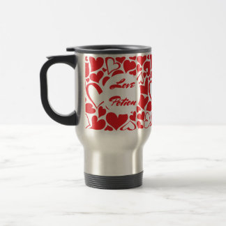 Caneca Térmica Teste padrão vermelho do coração da paixão da