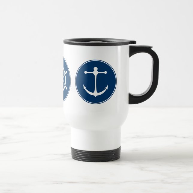 Caneca Térmica Teste padrão vermelho do yacht club (Direita)