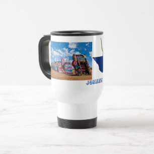 Caneca Térmica Texas Longhorns & Cadillac Ranch Viagem ao trabalh