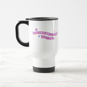 Caneca Térmica Texto cor-de-rosa retrô despretensiosamente engraç