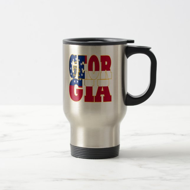 Caneca Térmica Texto de bandeira do Estado da Geórgia (Direita)