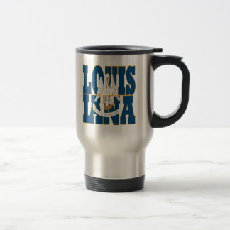 Caneca Térmica Texto de bandeira do estado da Louisiana