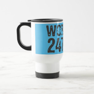 Caneca Térmica Texto desgastado e riscado Treino 247365 azul