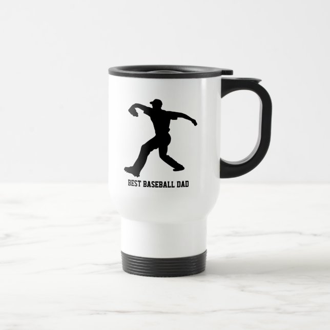 Caneca Térmica Texto personalizado do jogador de beisebol preto (Direita)
