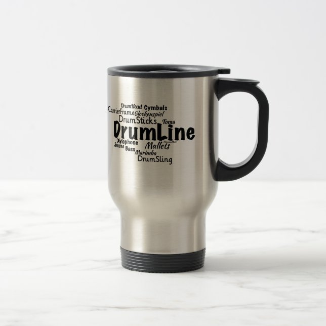Caneca Térmica Texto Preto da Nuvem do Word em Drumline (Direita)