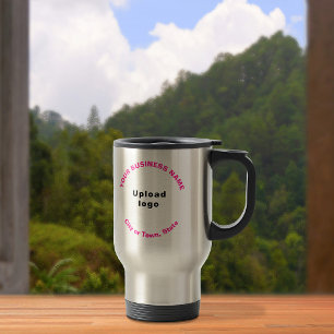 Caneca Térmica Textos redondos cor-de-rosa de Marca comercial em 
