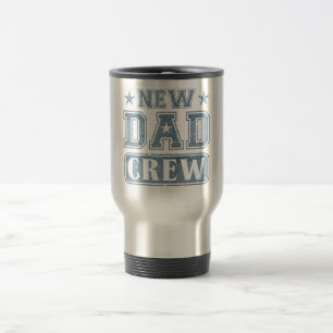 Caneca Térmica Textura de denim da tripulação do novo papai