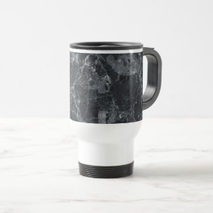 Caneca Térmica Textura de mármore preta