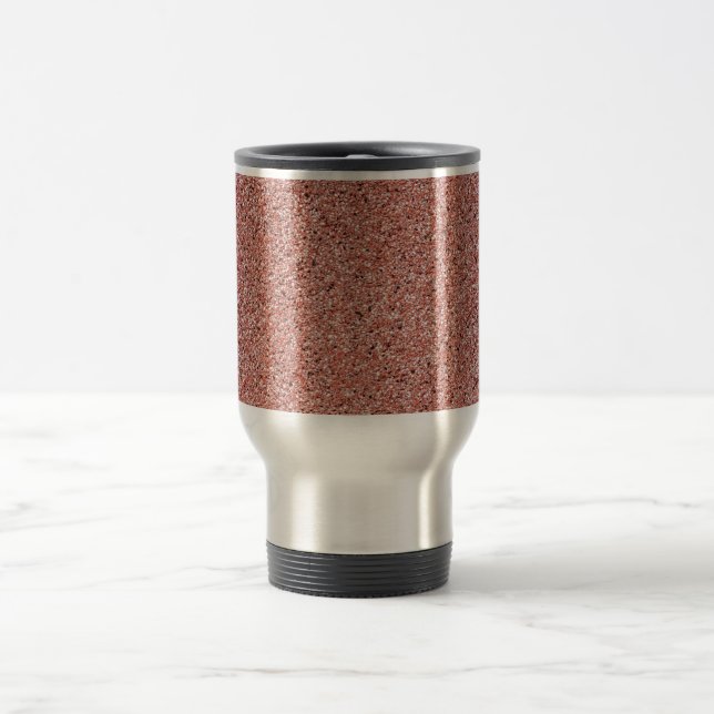 Caneca Térmica Textura de pedra de mármore vermelho da moda (Centro)