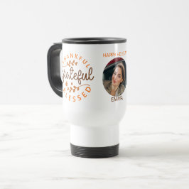 Caneca Térmica Thankful Grateful Blessed Thanksgiving Photo