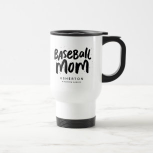 Caneca Térmica Tipo negro de tendências da mãe de beisebol person