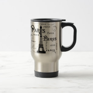 Caneca Térmica Tipografia Calliografia Paris França Torre Eiffel