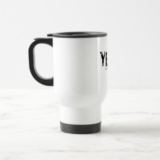 Caneca Térmica Tipografia cinza negrito YEET com balas de design