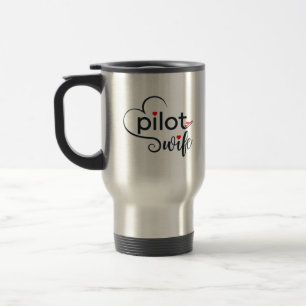 Caneca Térmica Tipografia de Esposa de Piloto & Avião Simples,Min