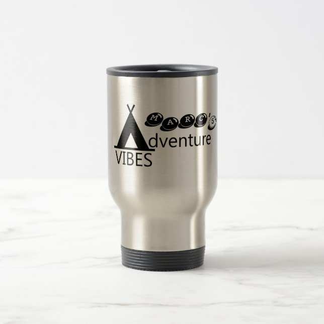 Caneca Térmica Tipografia de tendas da Adventure Vibes com Nome,  (Centro)