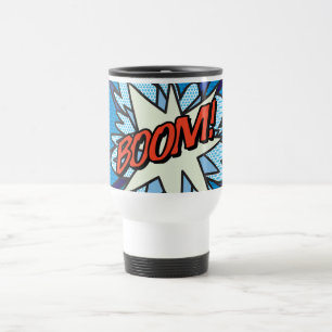 Caneca Térmica Tipografia Divertida Moderna de Quadrinhos BOOM
