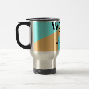 Caneca Térmica Título da letra monograma adicionar nome verde azu