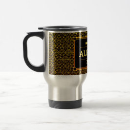 Caneca Térmica TÍTULO: Fã de Futebol da Argélia 2026 Luxo Ouro Pr