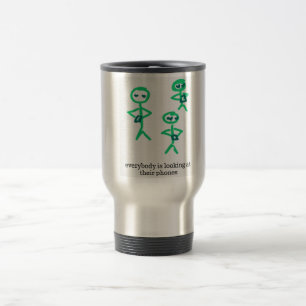 Caneca Térmica todos estão olhando para seus telefones