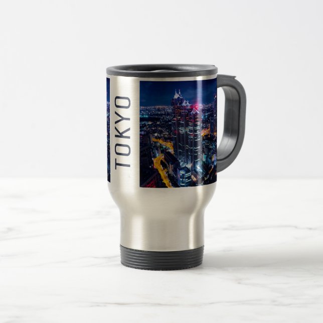 Caneca Térmica Tóquio à noite (Frente Esquerda)