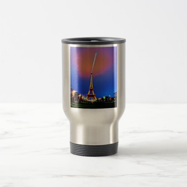 Caneca Térmica Torre Eiffel em Pintura Noturna (Centro)
