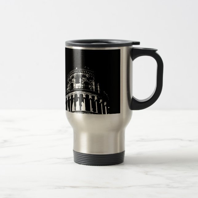 Caneca Térmica Torre Preta e Branca de Pisa Itália (Direita)