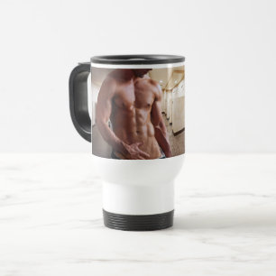 Caneca Térmica Torso masculino musculoso sem camisa de SlipperyJo