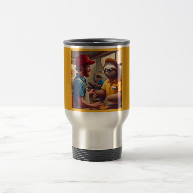Caneca Térmica Trabalhador de Comida Rápida Lenta (Centro)