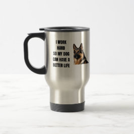 Caneca Térmica Trabalhando Duro para o Meu Pastor Alemão