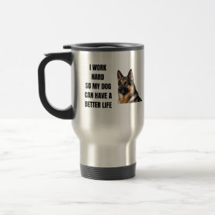 Caneca Térmica Trabalhando Duro para o Meu Pastor Alemão