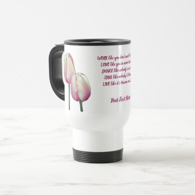 Caneca Térmica Trabalhe com dançarinas de dança Tulipas Inspiraci (Frente Esquerda)