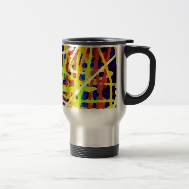 Caneca Térmica Trabalho de arte de Abstrato colorida (Direita)