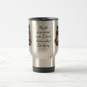 Caneca Térmica Trabalho Divertido Cotação Fora do Raccoon