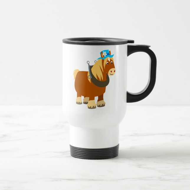 Caneca Térmica Traço de cartoon bretão Viagem ao trabalho bretã (Direita)