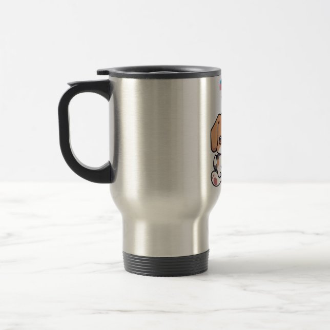 Caneca Térmica Trans Flag Beagle Dog LGBT (Esquerda)