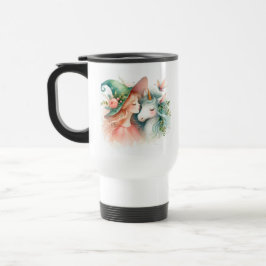 Caneca Térmica Travel Magic Witch Unicorn Watercolor On The Go