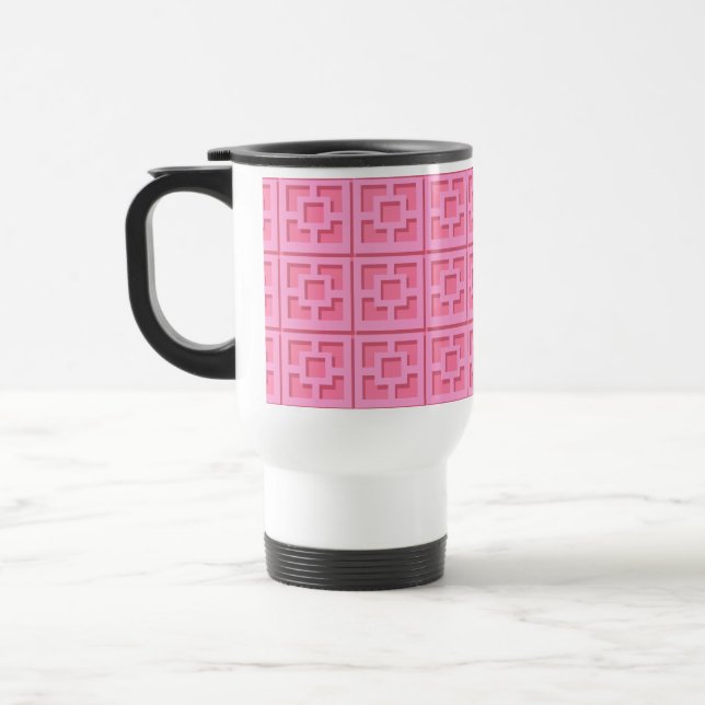 Caneca Térmica Trellis Mug, Rosa (Esquerda)