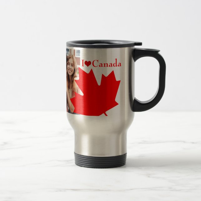 Caneca Térmica Trendy Red Maple deixa I Love Canada Photo (Direita)