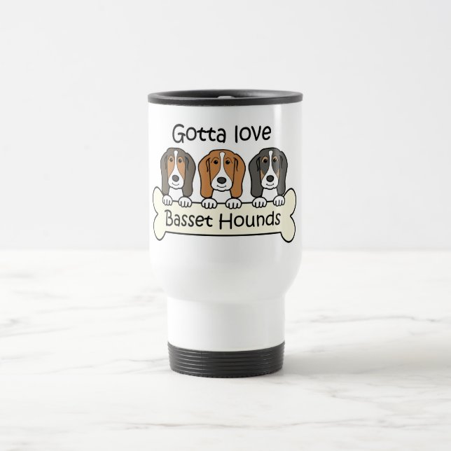 Caneca Térmica Três cães de Basset (Centro)