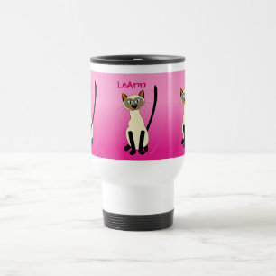 Caneca Térmica Três inoxidáveis personalizados rosa dos gatos