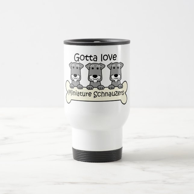 Caneca Térmica Três Schnauzers diminutos (Centro)