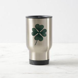 Caneca Térmica Trevo de Água Single Folha Verde Aquarela