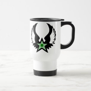Caneca Térmica trevo de quatro folhas. estrela alada.