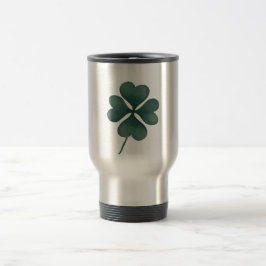 Caneca Térmica Trevo de Quatro Folhas Verde Aquarela