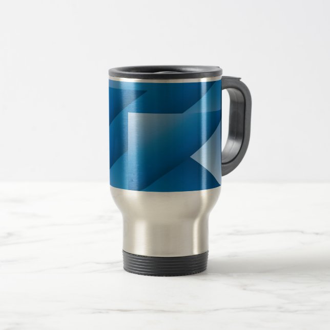 Caneca Térmica Triângulos azuis (Frente Esquerda)
