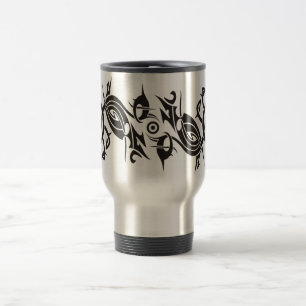 Caneca Térmica Tribal de Tatuagem Negra 2