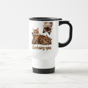 Caneca Térmica Trio de Felinos Gatos Fofos em Floral Gatinhos Eng